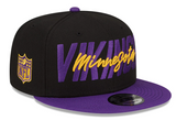 Men's Minnesota Vikings New Era Black/Purple 2022 NFL Draft 9FIFTY Snapback Adjustable Hat