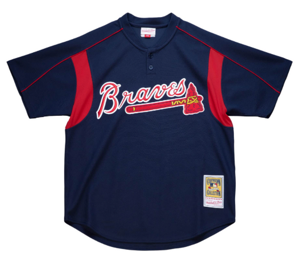 Greg Maddux Atlanta Braves Mitchell & Ness Cooperstown Collection Mesh Batting Practice Jersey – Navy