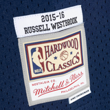 Men's Mitchell & Ness Russell Westbrook Navy Oklahoma City Thunder 2015-16 Hardwood Classics Swingman Jersey