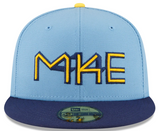 Men's Milwaukee Brewers New Era Powder Blue 2022 City Connect 59FIFTY Fitted Hat