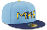 Men's Milwaukee Brewers New Era Powder Blue 2022 City Connect 59FIFTY Fitted Hat
