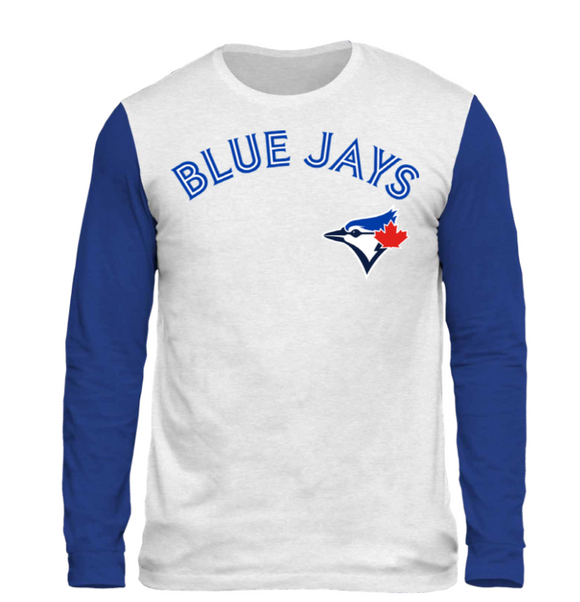Youth Toronto Blue Jays Two Tone Tri-Blend MLB Baseball Long Sleeves T Shirt - Multiple Sizes