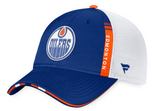 Edmonton Oilers Fanatics Branded 2022 NHL Draft Authentic Pro On Stage Trucker Snapback Hat - Blue/White