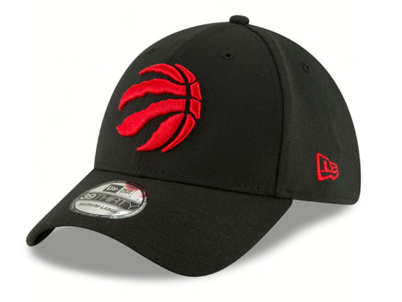 Men's New Era Toronto Raptors Black & Red Team Classic 39THIRTY Flex Fit Hat