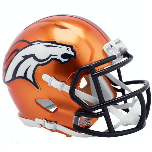 NFL Football Riddell Denver Broncos Alternate Flash Mini Revolution Speed Replica Helmet