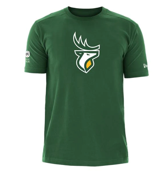 Men's Edmonton Elks New Era Green Primary Logo CFL Football T Shirt
