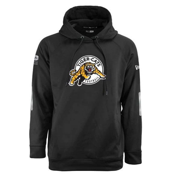 Men's Hamilton Tiger-Cats New Era Black Stream CFL Football Hooded Sweatshirt
