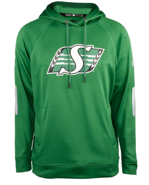 Men's Saskatchewan Roughriders New Era Green Stream CFL Football Hooded Sweatshirt