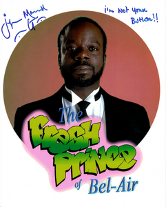 Joseph Marcell Fresh Prince of Bel Air "Geoffrey Butler" Signed 8x10 With Inscription - "I'm Not Your Butler"
