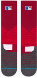 Men's MLB Baseball Diamond Pro Primary Crew Red Calf Socks - Size Large