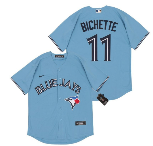 Toronto Blue Jays Bo Bichette Nike Powder Blue Player Name & Number Yo –  Bleacher Bum Collectibles