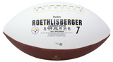 Ben Roethlisberger Pittsburgh Steelers NFL Career Stats Signed White Panel Full Size Football