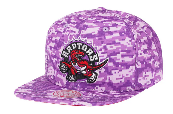 Toronto Raptors  NBA Basketball Mitchell & Ness Digi Camo Hardwood Classic Snapback Cap - Purple