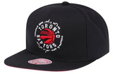 Toronto Raptors Mitchell & Ness Hardwood Classics Embroidery Glitch Snapback Hat - Black