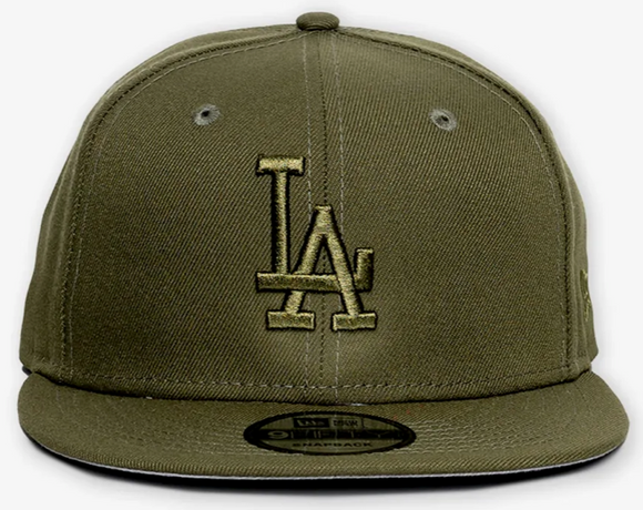Men's Los Angeles Dodgers MLB New Era 9Fifty Colour Pack Snapback Hat Cap - Olive Green
