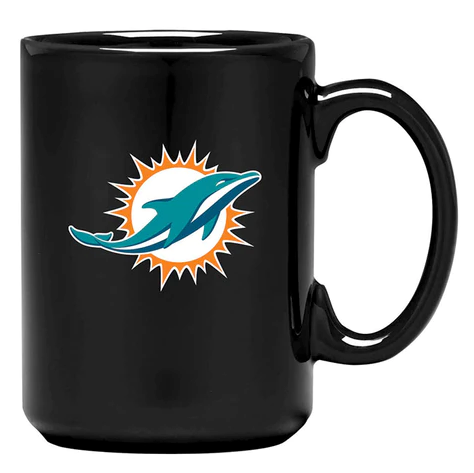 Miami Dolphins Primary Logo Team Colour NFL Football 15oz Sculpted El Grande C-Handle Mug