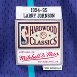 Men's Charlotte Hornets Larry Johnson Mitchell & Ness Blue 1994-95 Hardwood Classics Swingman Jersey