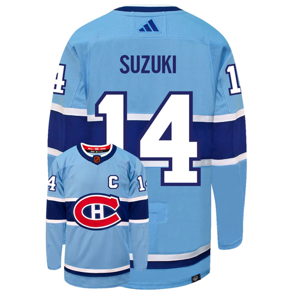 Men's adidas Light Blue Montreal Canadiens Reverse Retro 2.0 Authentic Blank Jersey - Nick Suzuki