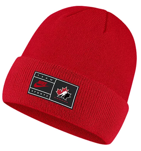 Men's Nike Red Team Canada International Hockey -  Cuffed Knit Hat with Wordmark