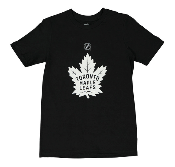 Youth NHL Hockey Toronto Maple Leafs Jersey Logo Black & White T Shirt