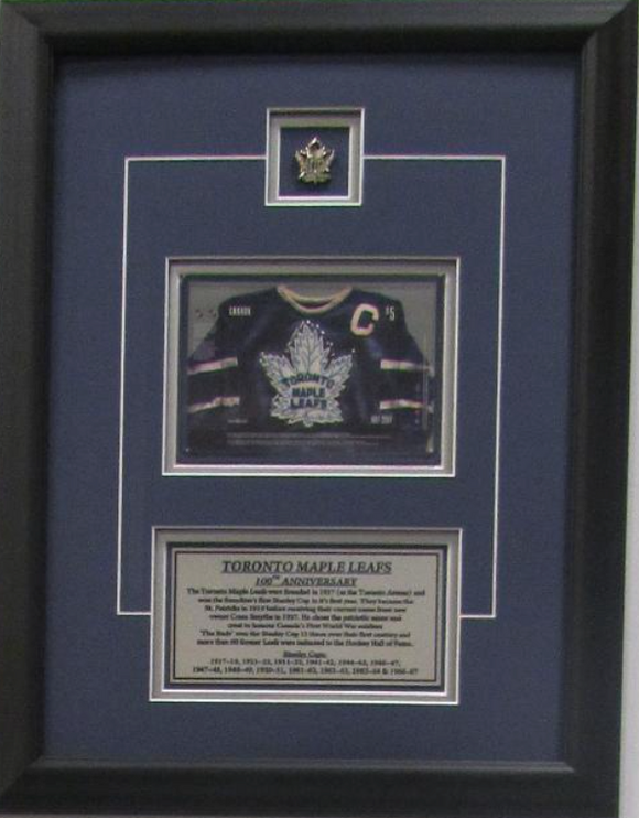 Toronto Maple Leafs 100th Anniversary Framed Canada Post Stamp Pin & History Plaque - Bleacher Bum Collectibles, Toronto Blue Jays, NHL , MLB, Toronto Maple Leafs, Hat, Cap, Jersey, Hoodie, T Shirt, NFL, NBA, Toronto Raptors