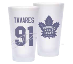 Toronto Maple Leafs John Tavares 16oz Player Frosted Sublimated Glass - Bleacher Bum Collectibles, Toronto Blue Jays, NHL , MLB, Toronto Maple Leafs, Hat, Cap, Jersey, Hoodie, T Shirt, NFL, NBA, Toronto Raptors