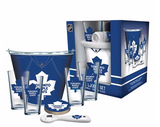 Toronto Maple Leafs NHL Hockey Bucket and Glass Coaster 5 Piece Set Kit - Bleacher Bum Collectibles, Toronto Blue Jays, NHL , MLB, Toronto Maple Leafs, Hat, Cap, Jersey, Hoodie, T Shirt, NFL, NBA, Toronto Raptors