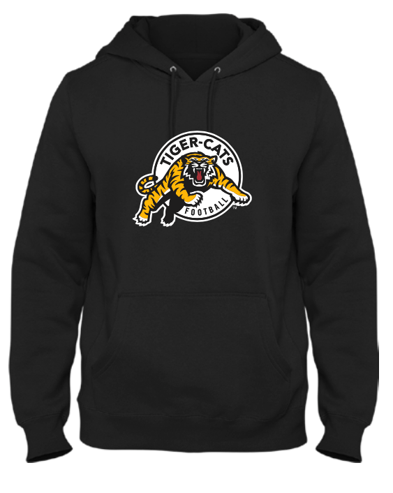 Men's Hamilton Tiger-Cats Black Primary Logo CFL Football Hooded Sweatshirt - Multiple Sizes - Bleacher Bum Collectibles, Toronto Blue Jays, NHL , MLB, Toronto Maple Leafs, Hat, Cap, Jersey, Hoodie, T Shirt, NFL, NBA, Toronto Raptors