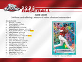 2022 Topps Chrome Baseball Hobby Jumbo Box 12 Packs Per Box, 12 Cards Per Pack