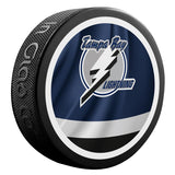 Tampa Bay Lightning Retro Reverse Double-Sided Logo NHL Inglasco Souvenir Puck