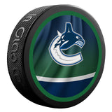 Vancouver Canucks Retro Reverse Double-Sided Logo NHL Inglasco Souvenir Puck