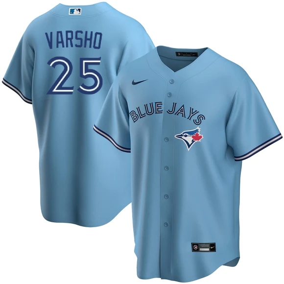 Men's Toronto Blue Jays Dalton Varsho Powder Blue MLB Baseball Player Jersey