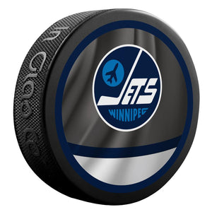 Winnipeg Jets Retro Reverse Double-Sided Logo NHL Inglasco Souvenir Puck