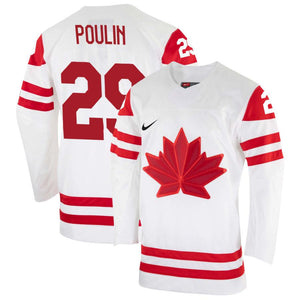 Men's Nike White Hockey Team Canada IIHF 2022 Replica Olympics Marie-Philip Poulin Jersey
