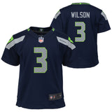 Youth Nike Russell Wilson Navy Blue Seattle Seahawks Game NFL Home Football Jersey