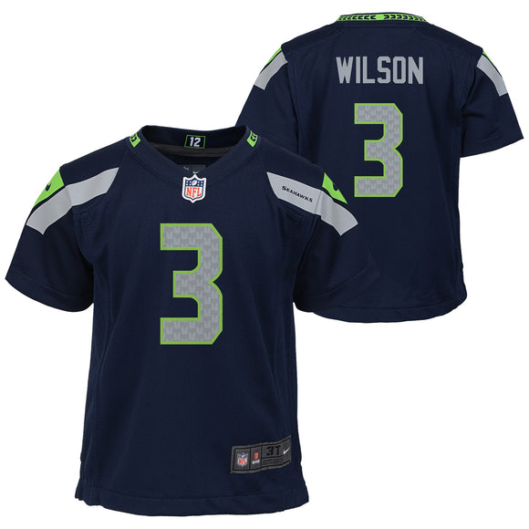 Child Nike Russell Wilson Navy Blue Seattle Seahawks Game NFL Home Football Jersey