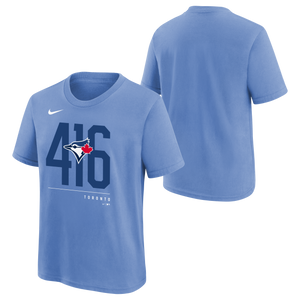 Youth Toronto Blue Jays Nike Powder Blue Local Area Code Cotton - T-Shirt