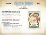 2021 Topps Allen & Ginter Baseball Hobby Box 24 Packs Per Box, 8 Cards Per Pack