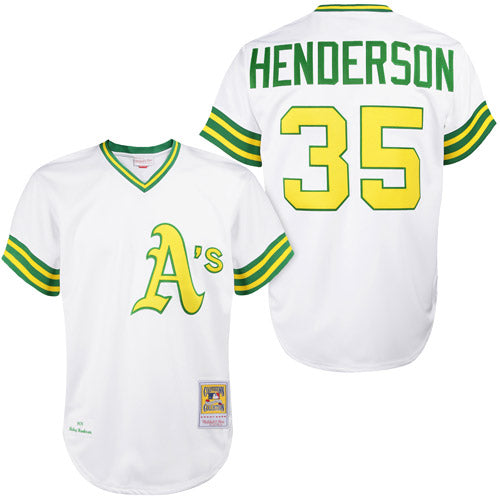 Men's Oakland Athletics Rickey Henderson Mitchell & Ness 1979 White Cooperstown Collection Authentic Jersey