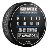 Auston Matthews Toronto Maple Leafs 2022 Hart Trophy Winner Hockey Puck - Limited Edition of 2022