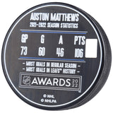 Auston Matthews Toronto Maple Leafs Autographed 2022 Hart Trophy Winner Hockey Puck - Limited Edition of 134