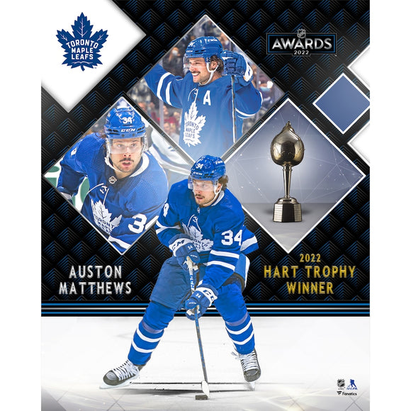 Auston Matthews Toronto Maple Leafs Unsigned 2022 Hart Trophy Winner Photograph