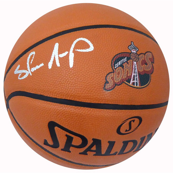 Shawn Kemp Autographed NBA Supersonics Logo Basketball with 