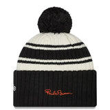 Men's Cincinnati Bengals New Era Cream/Black 2022 Sideline Sport Cuffed Pom Knit Hat