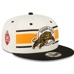 Hamilton Tiger-Cats New Era Turf Traditions - 9FIFTY Snapback Hat - Cream/Black