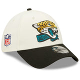 Men's Jacksonville Jaguars New Era Cream/Black 2022 Sideline 39THIRTY 2-Tone Flex Hat
