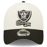 Men's Las Vegas Raiders New Era Cream/Black 2022 Sideline 39THIRTY 2-Tone Flex Hat