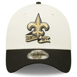 Men's New Orleans Saints New Era Cream/Black 2022 Sideline 39THIRTY 2-Tone Flex Hat