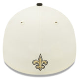 Men's New Orleans Saints New Era Cream/Black 2022 Sideline 39THIRTY 2-Tone Flex Hat
