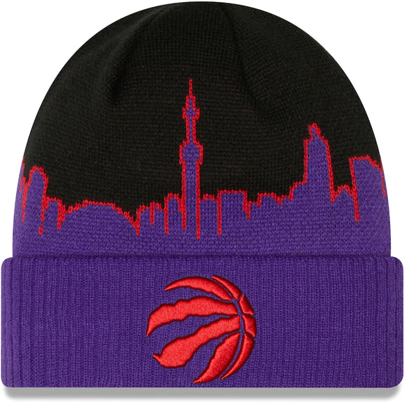 Men's Toronto Raptors New Era 2022 Tip-Off Cuffed Knit Hat - Purple/Black